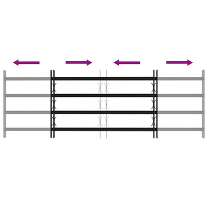 Security Grille for Windows with 4 Crossbars 3 pcs 93-174 cm