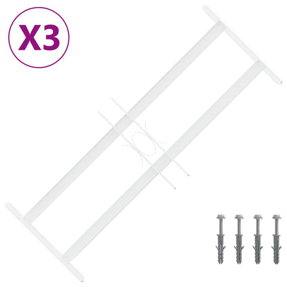 Security Grille for Windows with 2 Crossbars 3 pcs 43-74 cm