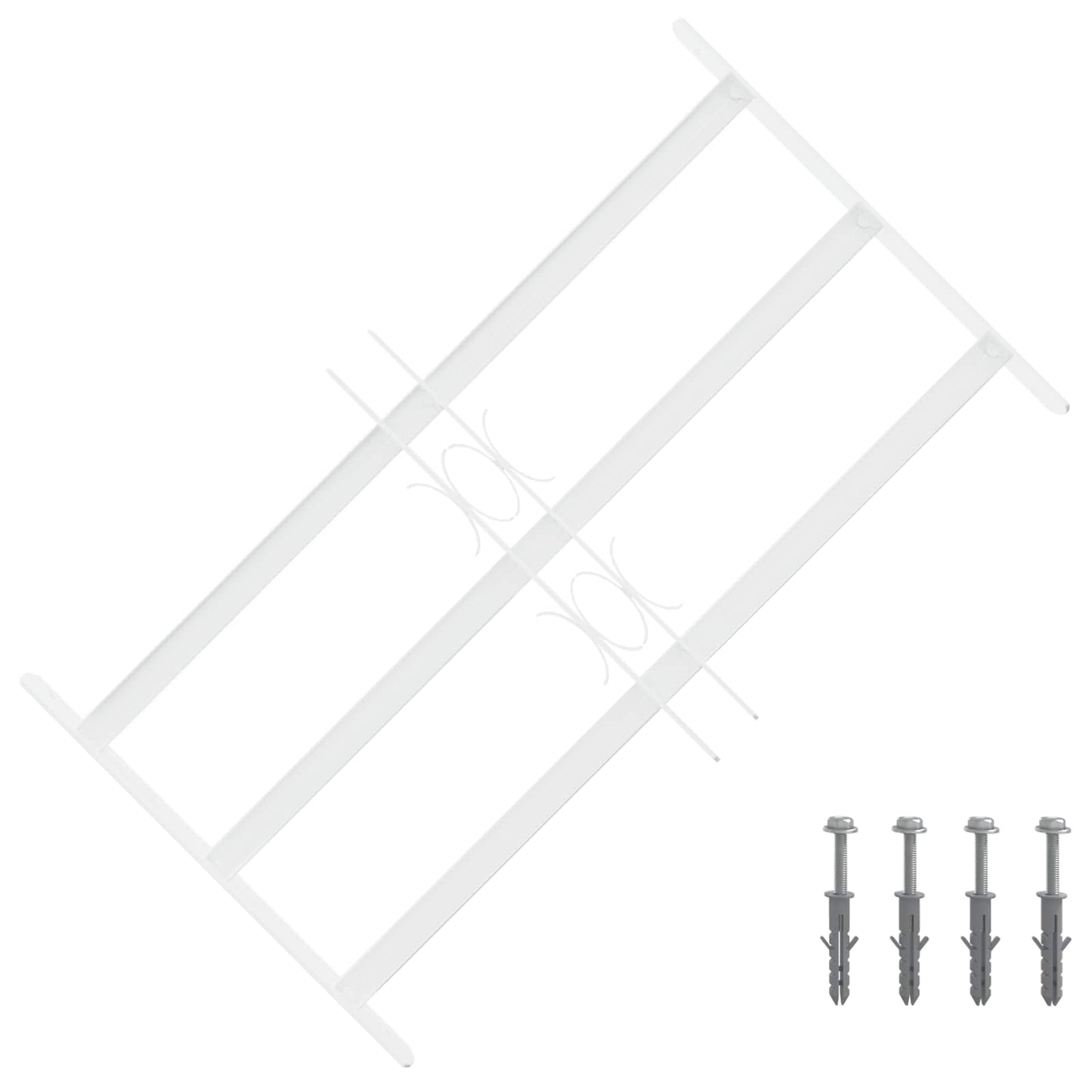 Security Grille for Windows with 3 Crossbars 3 pcs 43-74 cm
