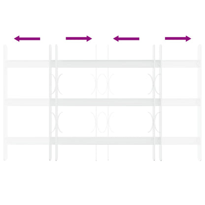 Security Grille for Windows with 3 Crossbars 3 pcs 43-74 cm