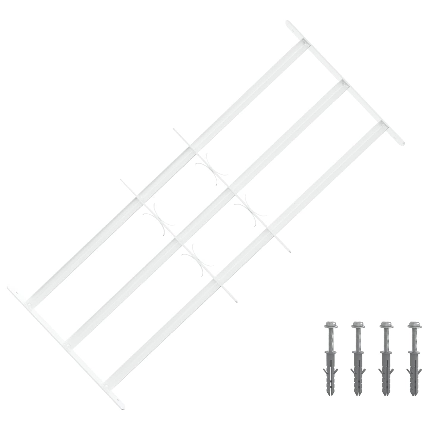 Security Grille for Windows with 3 Crossbars 3 pcs 63-114 cm