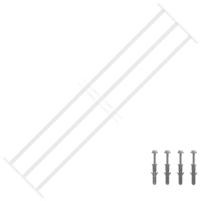 Security Grille for Windows with 3 Crossbars 3 pcs 93-174 cm