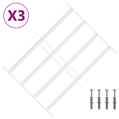 Security Grille for Windows with 4 Crossbars 3 pcs 43-74 cm