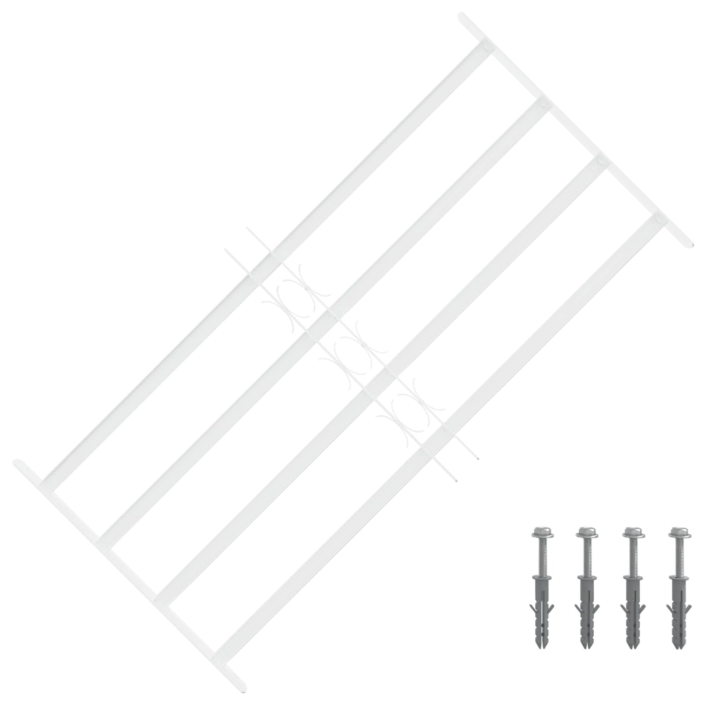 Security Grille for Windows with 4 Crossbars 3 pcs 63-114 cm