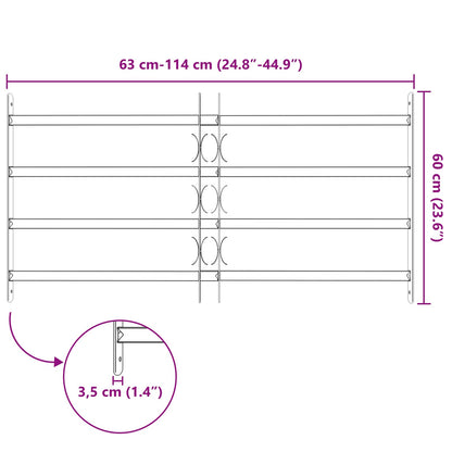 Security Grille for Windows with 4 Crossbars 3 pcs 63-114 cm