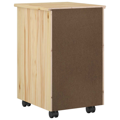 Rolling Cabinet Brown 34 x 39 x 56 cm Solid Pine Wood