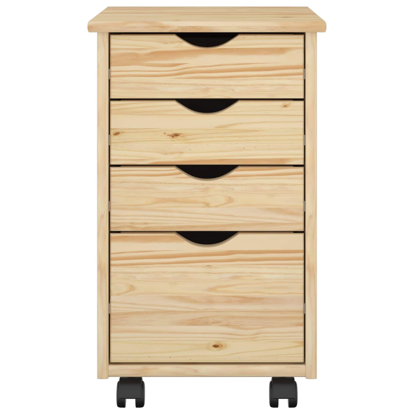 Rolling Cabinet Brown 34 x 39 x 56 cm Solid Pine Wood