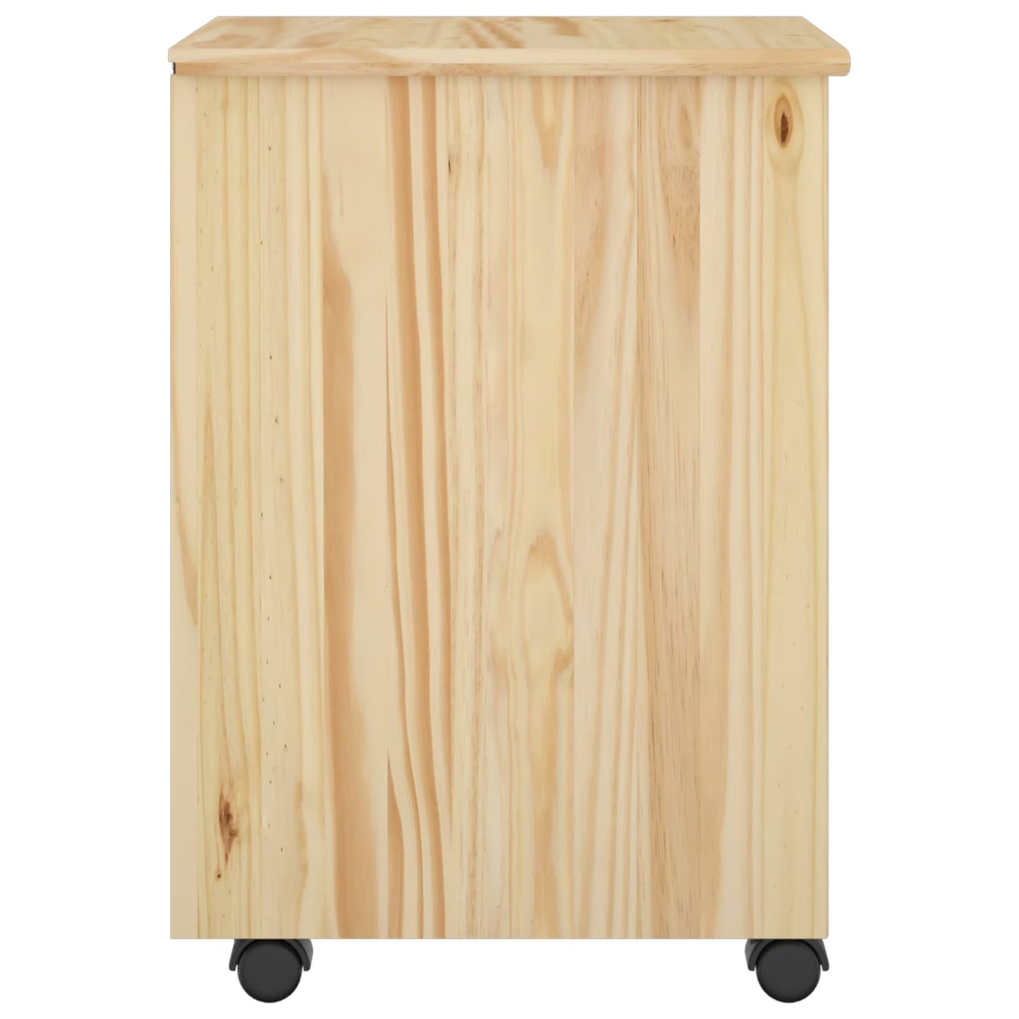 Rolling Cabinet Brown 34 x 39 x 56 cm Solid Pine Wood