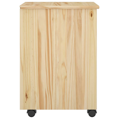 Rolling Cabinet Brown 34 x 39 x 56 cm Solid Pine Wood