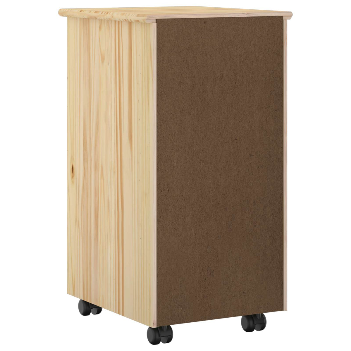 Rolling Cabinet 34 x 39 x 65.5 cm Solid Pine Wood Brown