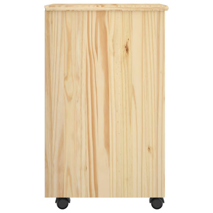 Rolling Cabinet 34 x 39 x 65.5 cm Solid Pine Wood Brown