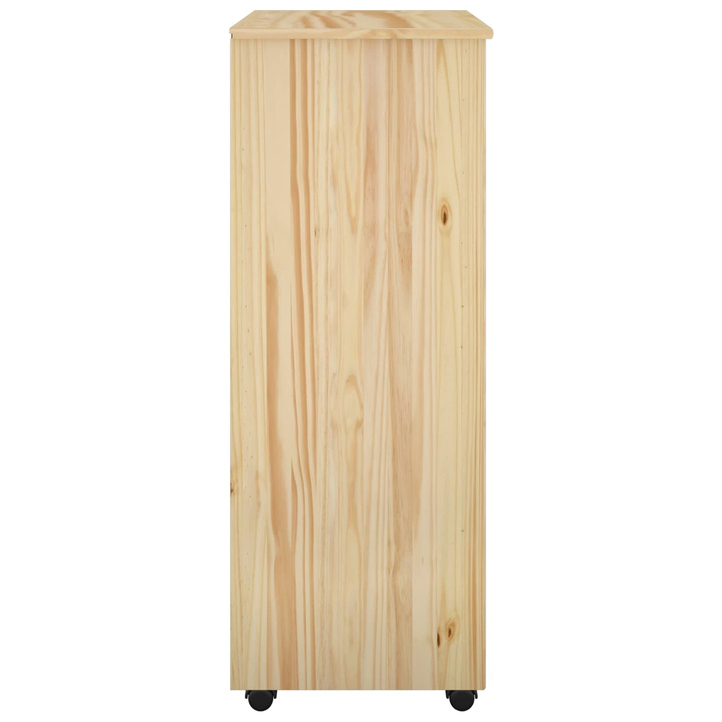 Rolling Cabinet Brown 53 x 39 x 103 cm Solid Pine Wood