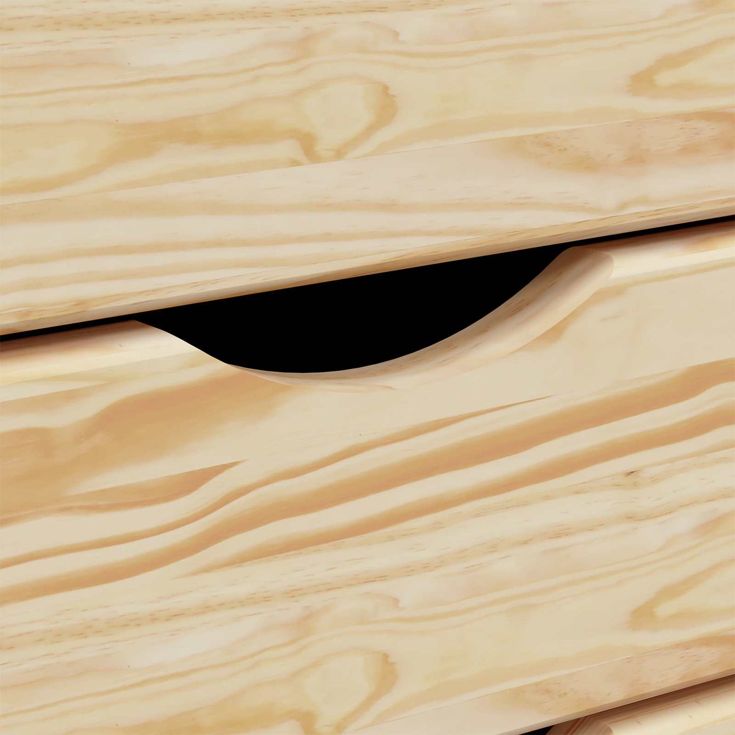 Rolling Cabinet with Drawers MOSS Clear Varnish Solid Pine wood