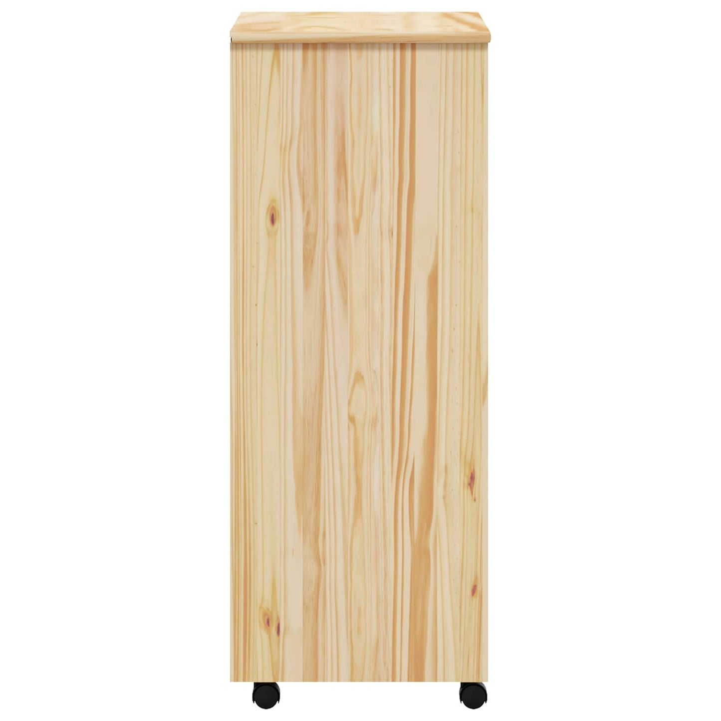 Rolling Cabinet with Drawers MOSS Clear Varnish Solid Pine wood