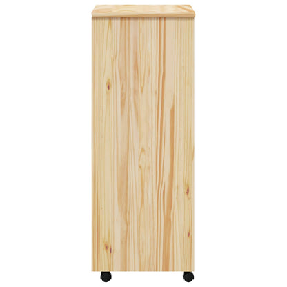 Rolling Cabinet with Drawers MOSS Clear Varnish Solid Pine wood