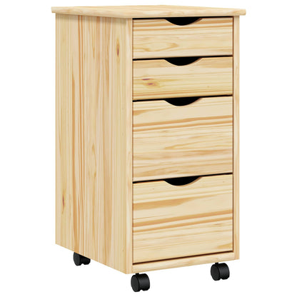 Rolling Cabinet with Desk MOSS Clear Varnish 34 x 39 x 65.5 cm