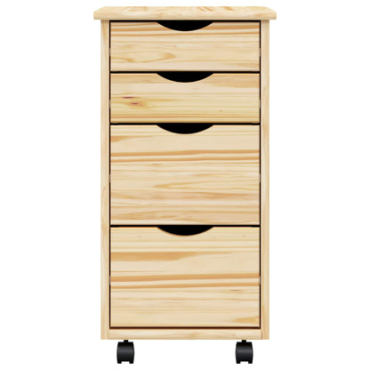 Rolling Cabinet with Desk MOSS Clear Varnish 34 x 39 x 65.5 cm