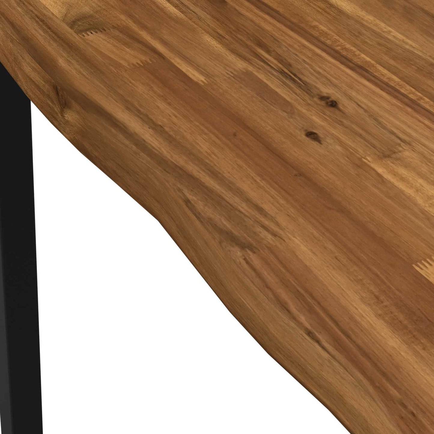 70 x 70 x 75 cm Solid Acacia Wood Natural and Black Square