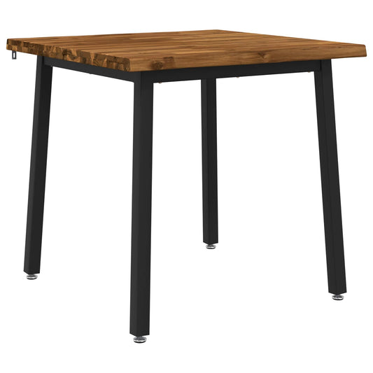 70 x 70 x 75 cm Solid Acacia Wood Natural and Black Square