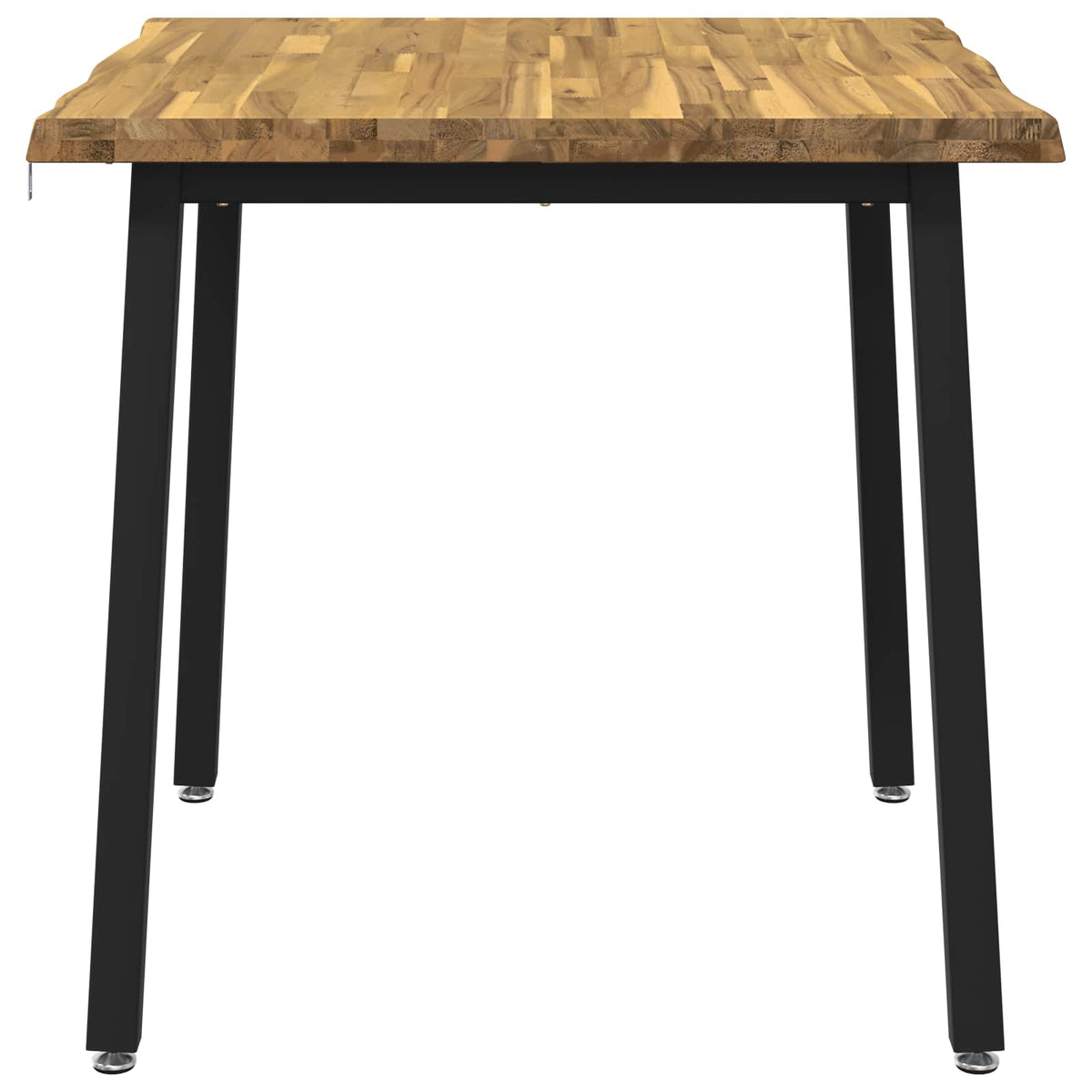 70 x 70 x 75 cm Solid Acacia Wood White and Black Square