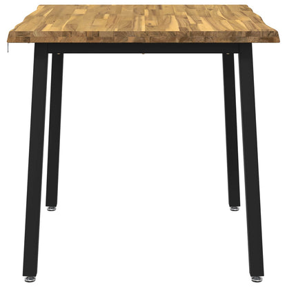 70 x 70 x 75 cm Solid Acacia Wood White and Black Square
