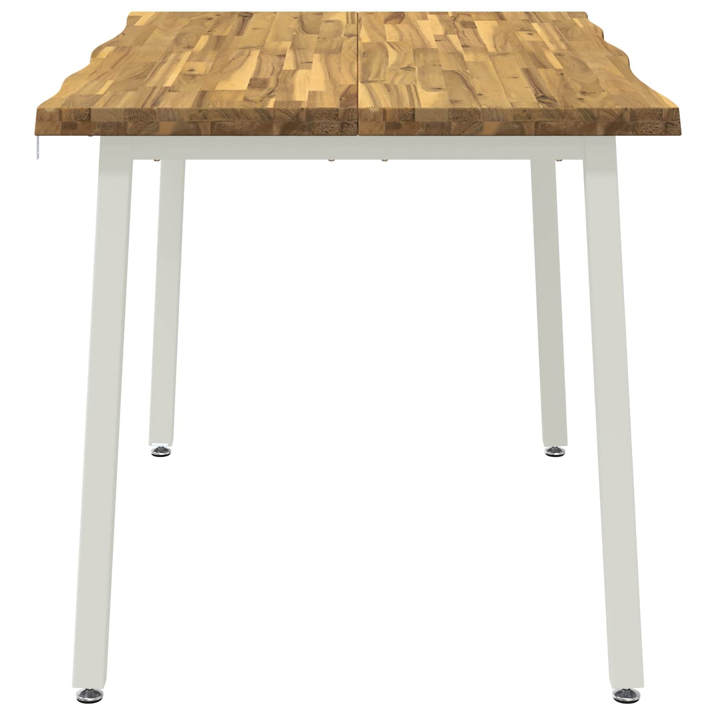 120 x 70 x 75 cm Solid Acacia Wood White Rectangular