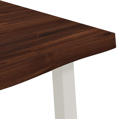 120 x 80 x 75 cm Solid Acacia Wood Dark Brown and White