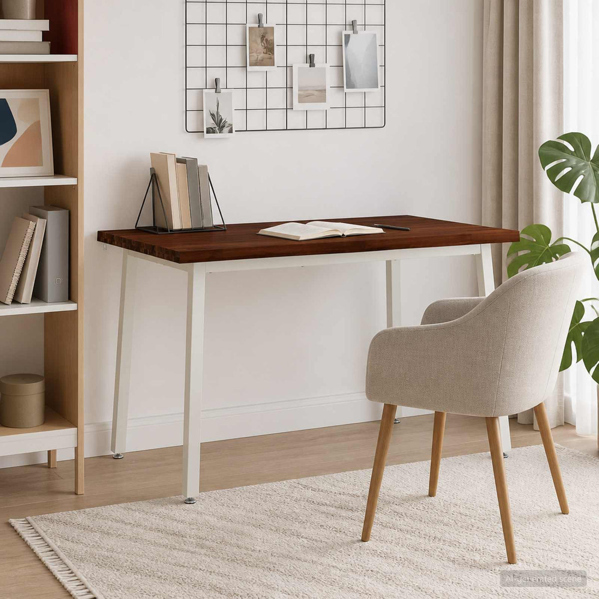 120 x 80 x 75 cm Solid Acacia Wood Dark Brown and White