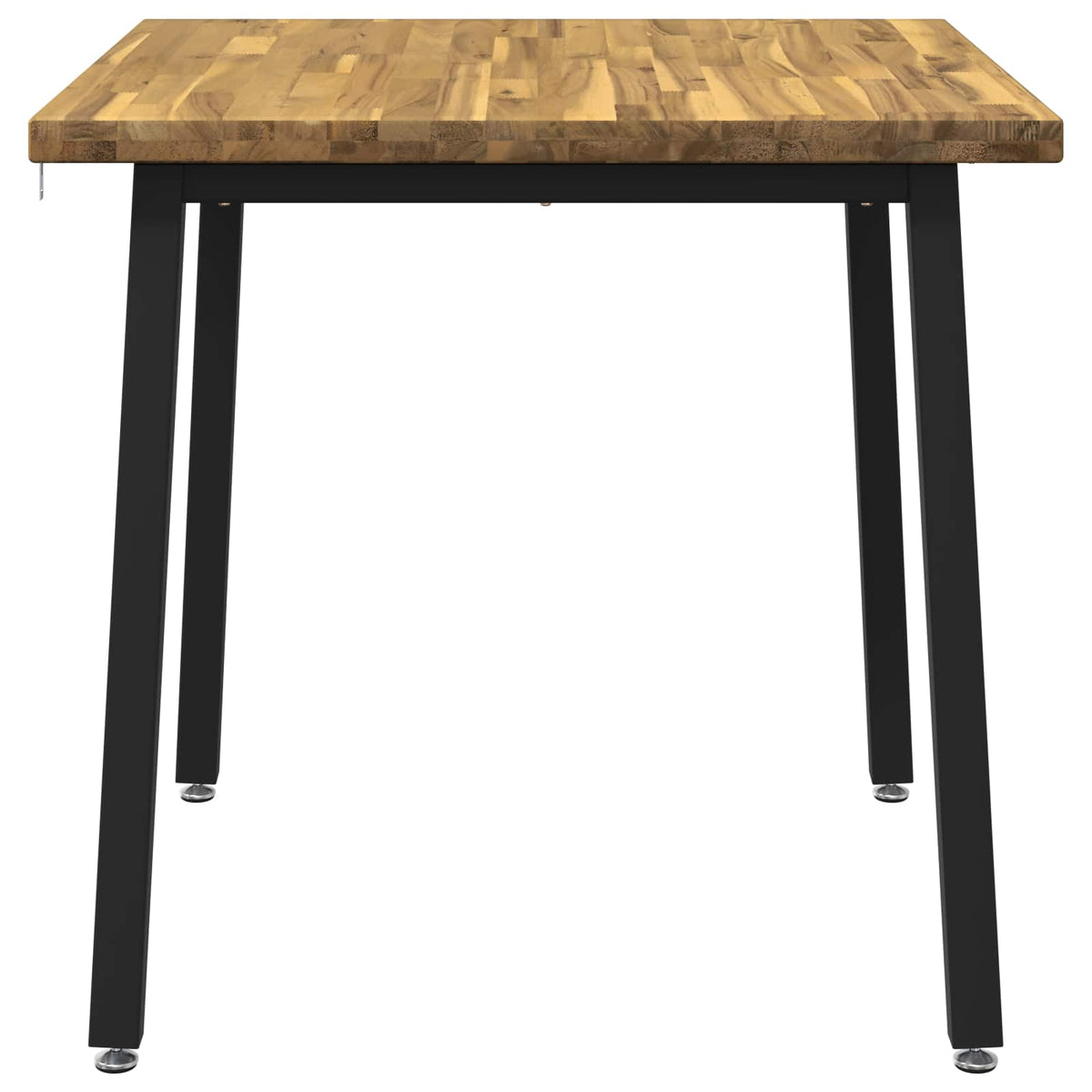 60 x 55 x 75 cm Solid Acacia Wood White and Black Rectangular