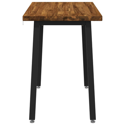 90 x 55 x 75 cm Solid Acacia Wood Natural and Black Rectangular