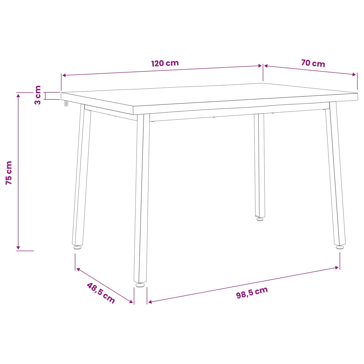 120 x 70 x 75 cm Solid Acacia Wood Natural and White