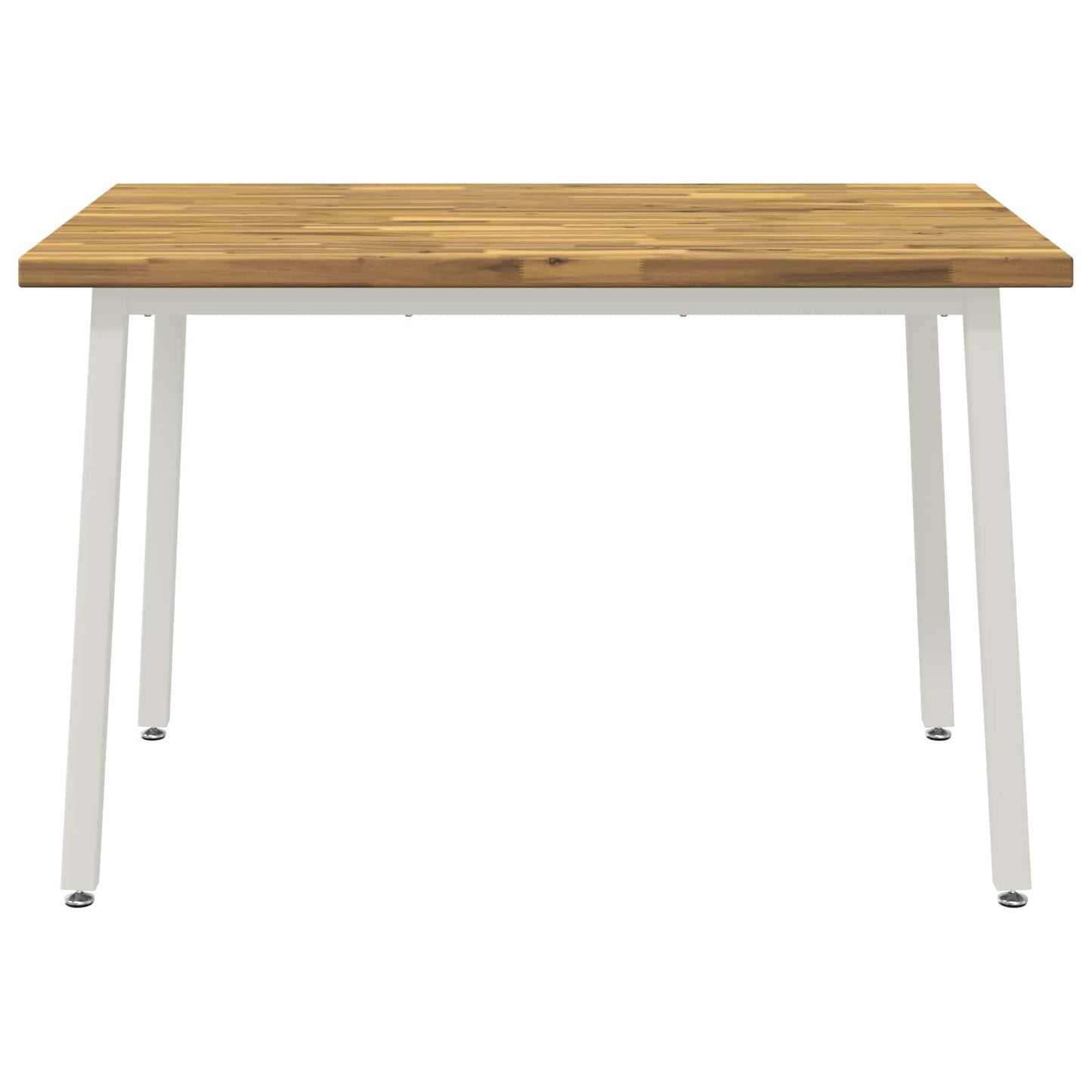 120 x 70 x 75 cm Solid Acacia Wood White Rectangular
