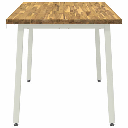 120 x 70 x 75 cm Solid Acacia Wood White Rectangular
