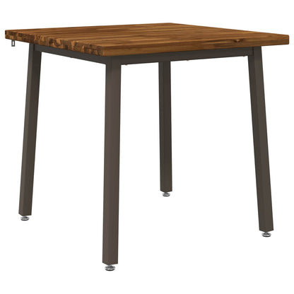 80 x 80 x 75 cm Solid Acacia Wood Natural and Coffee Square