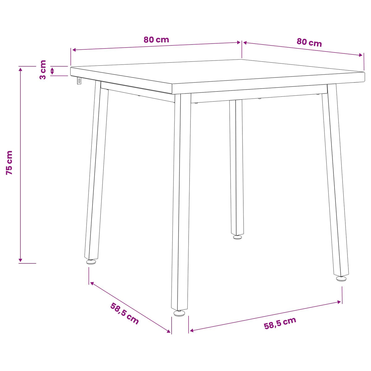 80 x 80 x 75 cm Solid Acacia Wood Natural and Coffee Square