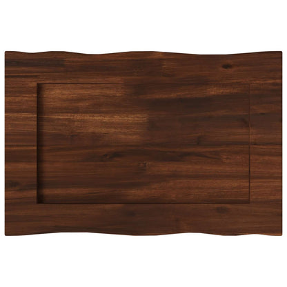Live Edge Table Top 70 x 40 x 3.5 cm Rectangular Dark Brown