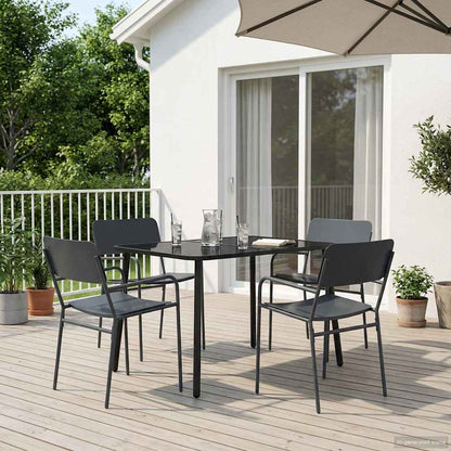 Dining Set 5 pcs Anthracite Steel