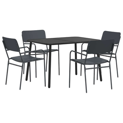 Dining Set 5 pcs Anthracite Steel