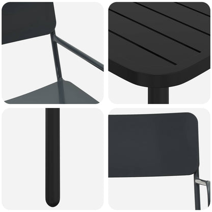 Dining Set 7 pcs Anthracite Steel