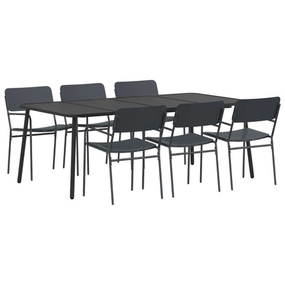 Dining Set 7 pcs Anthracite Steel
