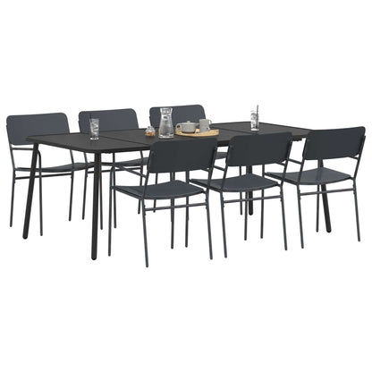 Dining Set 7 pcs Anthracite Steel