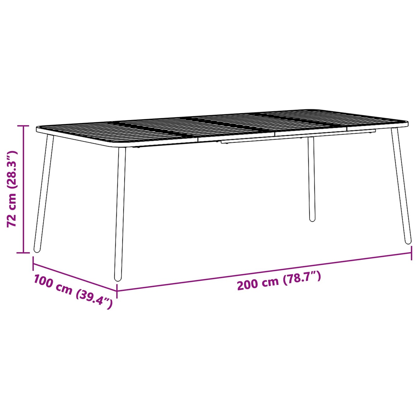 Dining Set 7 pcs Anthracite Steel