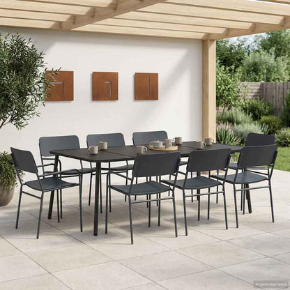 Dining Set 9 pcs Anthracite Steel
