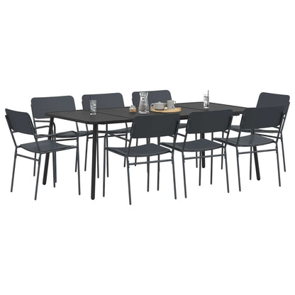 Dining Set 9 pcs Anthracite Steel