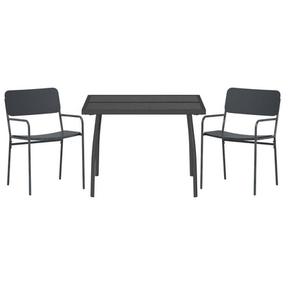 Dining Set 3 pcs Anthracite Steel
