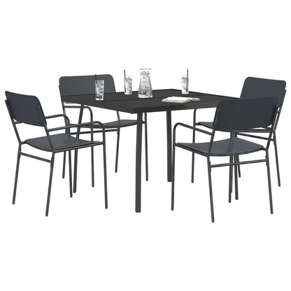 Dining Set 5 pcs Anthracite Steel