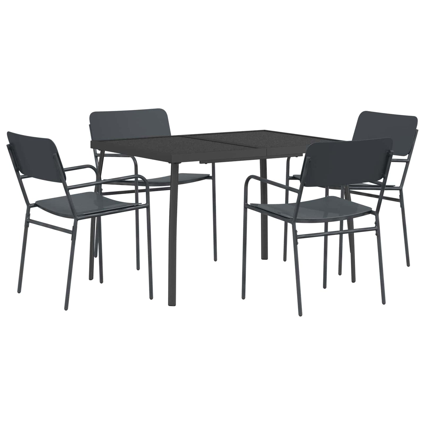 Dining Set 5 pcs Anthracite Steel