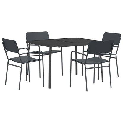 Dining Set 5 pcs Anthracite Steel