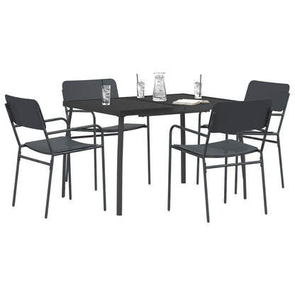 Dining Set 5 pcs Anthracite Steel