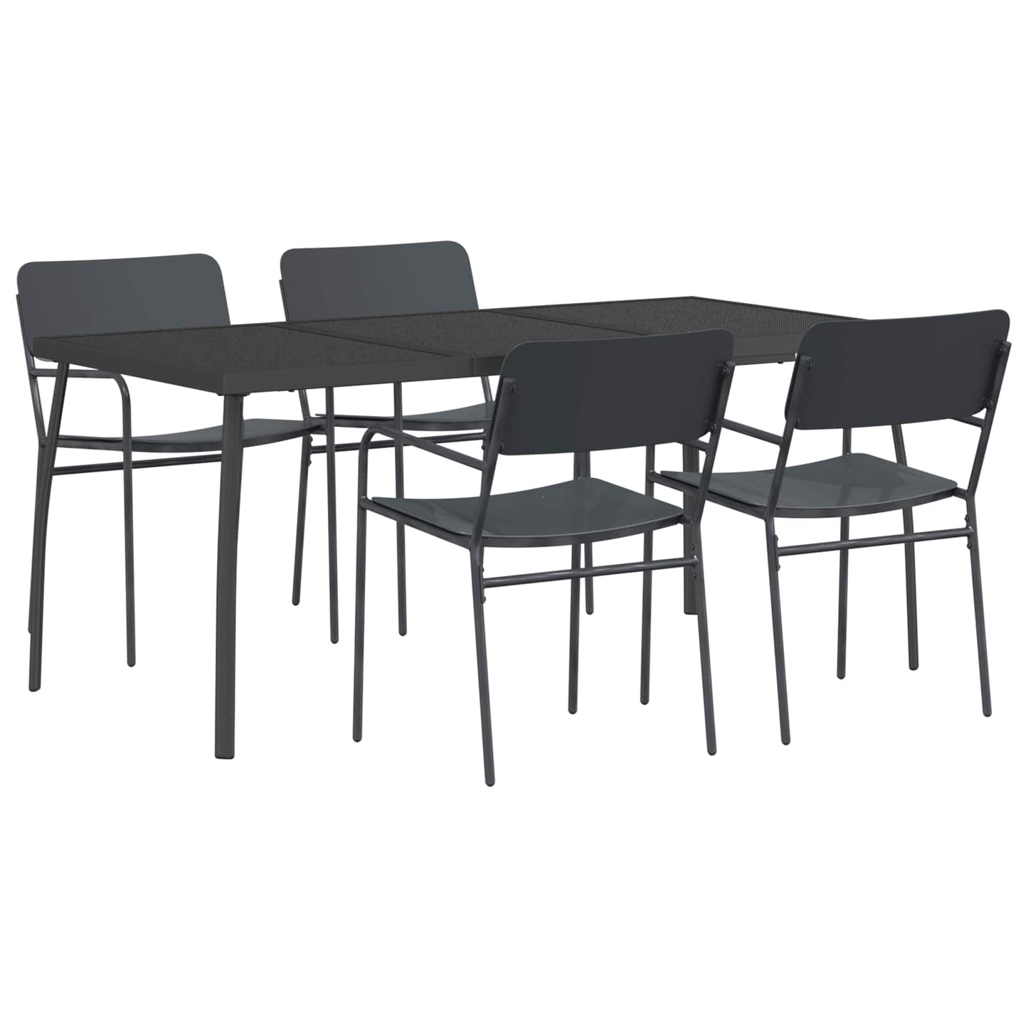 Dining Set 5 pcs Anthracite Steel